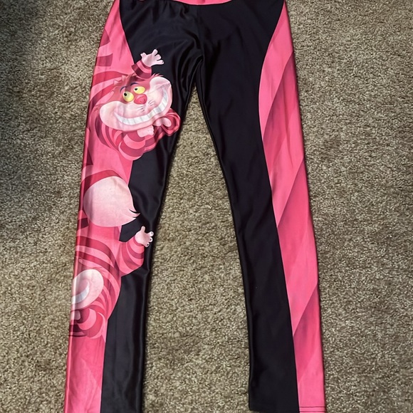 Pink and Black Cheshire Cat Leggings Size Medium . - Picture 4 of 7